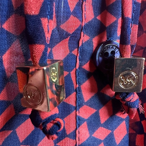 Michael Kors Red and Black Geometric Blouse (910) - Picture 11 of 11